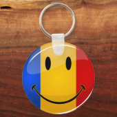 Roemeense vlag glimlachen sleutelhanger (Voorkant)