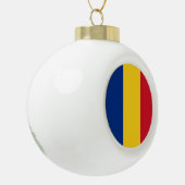 Roemeense vlag keramische bal ornament (Links)