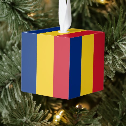 Roemeense vlag kubus ornament (Boom)