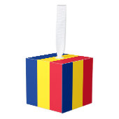 Roemeense vlag kubus ornament (Voorkant hoekig)