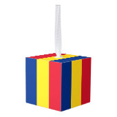 Roemeense vlag kubus ornament (Achter hoekig)