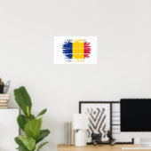 Roemeense vlag poster (Thuiskantoor)