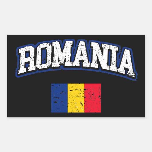 Roemeense vlag rechthoekige sticker (Voorkant)