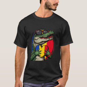 Roemeense Vlag Roemeense Trots Alligator Hart Roma T-shirt