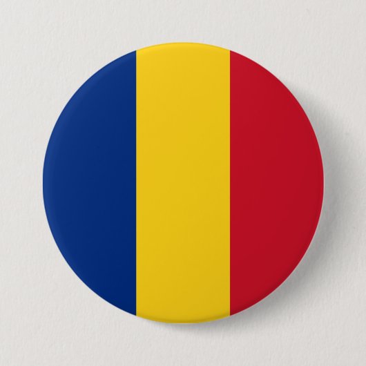 Roemeense vlag ronde button 7,6 cm (Voorkant)