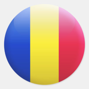 Roemeense vlag ronde sticker