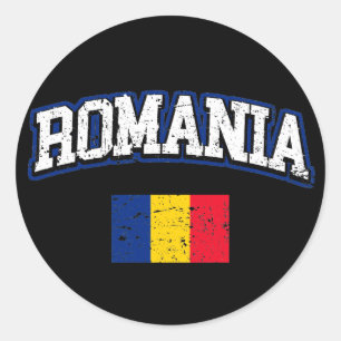 Roemeense vlag ronde sticker