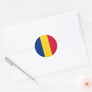 Roemeense vlag ronde sticker
