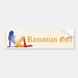 Roemeense vlag Silhouette Bumpersticker