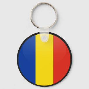 Roemeense vlag - vlaggencirkel sleutelhanger