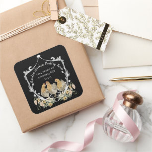 roemeense waterverf boerenbedrijf vierkante sticker