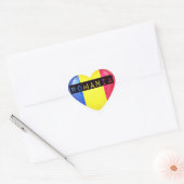 Roemenië Flag Heart Hart Sticker (Envelop)