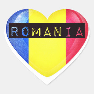 Roemenië Flag Heart Hart Sticker