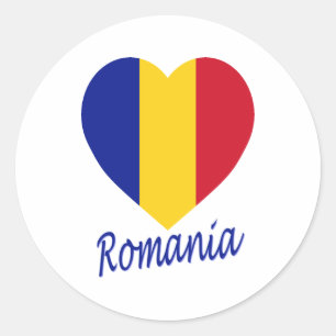 Roemenië Flag Heart Ronde Sticker