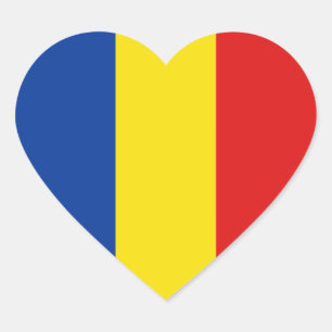 Roemenië Flag Heart Sticker