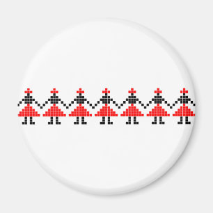 roemenië folk etnische dans geometrisch motief kos magneet