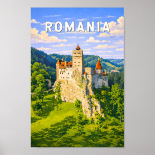 Roemenië Illustratie Reis Kunst Vintage Poster