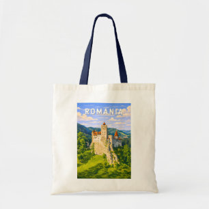 Roemenië Illustratie Reis Kunst Vintage Tote Bag