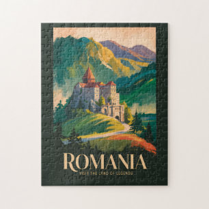 Roemenië Kasteel Landschap Illustratie Reis Kunst Legpuzzel