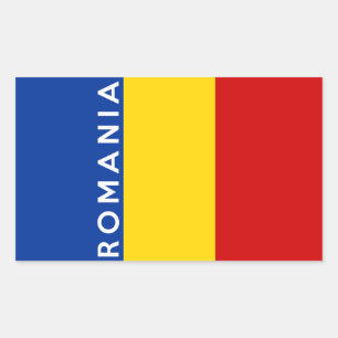 roemenië land vlag symbool naam tekst rechthoekige sticker