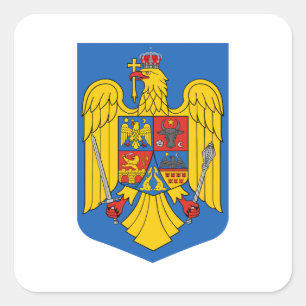 Roemenië land wapen wapenschild embleem vlag vierkante sticker