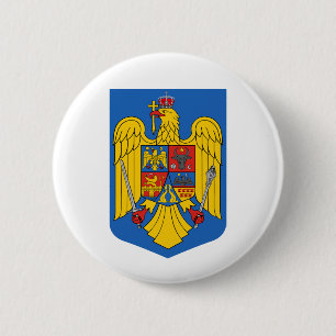 Roemenië land wapen wapenschild symbool embleem vl ronde button 5,7 cm