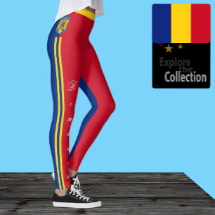 Roemenië mode leggings, Roemeense vlag / sport Leggings