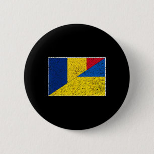 Roemenië Oekraïne Vlag Roemeense Oekraïense Trots Ronde Button 5,7 Cm