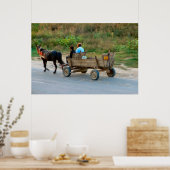Roemenië, paard en wagen poster (Keuken)