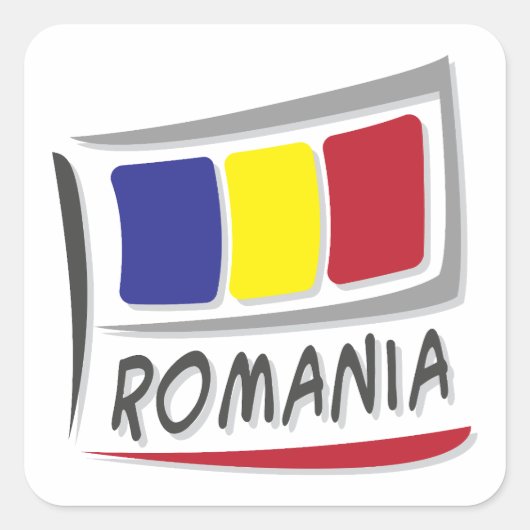 Roemenië Pride X Vlag Vierkante Sticker (Voorkant)