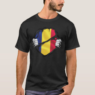Roemenië Pure Roots Flag Black T-shirt
