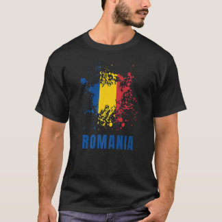 Roemenië Retro  Waterverven Sport Roemeens F T-shirt