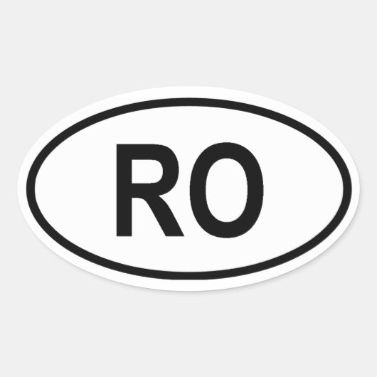 Roemenië "RO" Ovale Sticker (Voorkant)