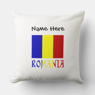 Roemenië Roemeense Vlag Zwart Personalisatie Kussen