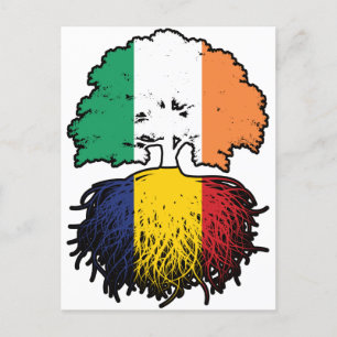 Roemenië Roemenië - Irish Tree Roots Flag Briefkaart