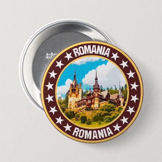 Roemenië Ronde Button 7,6 Cm (Voorkant /achterkant)