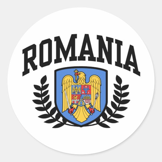 Roemenië Ronde Sticker (Voorkant)