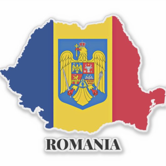 Roemenië Silhouet, geëtiketteerd, Sticker (Voorkant)