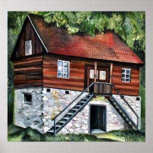 Roemenië - Traditioneel Transsylvanisch Huis Poster
