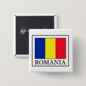 Roemenië Vierkante Button 5,1 Cm (Voorkant /achterkant)