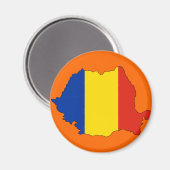 Roemenië vlag kaart magneet (Voorkant / Achterkant)