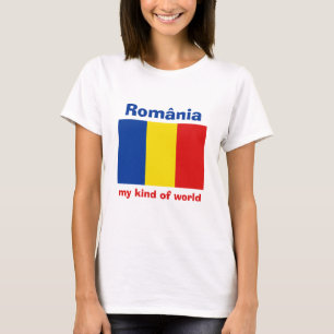 Roemenië vlag + kaart + tekst T-shirt