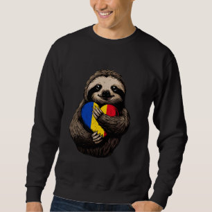 Roemenië Vlag Roemeense Pride Sloth Roemeense root Trui