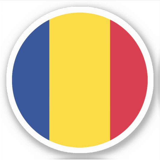 Roemenië Vlag Ronde Sticker (Voorkant)