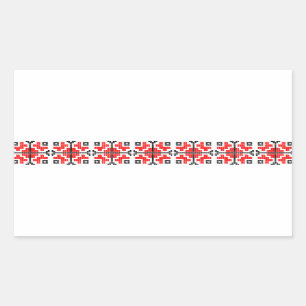 roemenië volgt een etnisch , florisch geometrisch  rechthoekige sticker