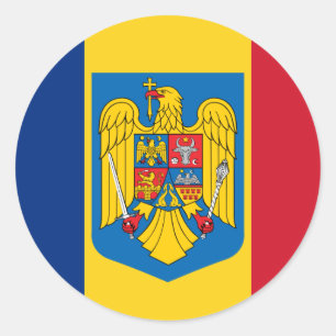 Roemenië wapenschild, Republiek Congo Ronde Sticker