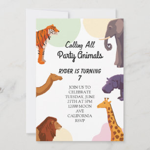 Roep alle feestdieren Safari dierentuin Birthday o Kaart