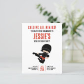 Roep alle Ninjas! Birthday Party Invitation (Staand voorkant)