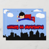 Roep alle superheldenpartij kaart (Voorkant / Achterkant)