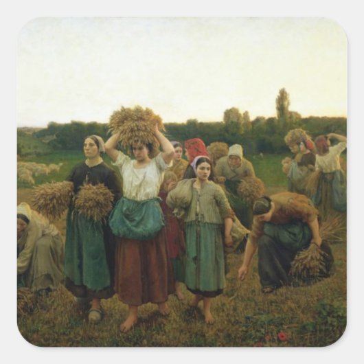 Roep in de Gleaners, 1859 Vierkante Sticker (Voorkant)